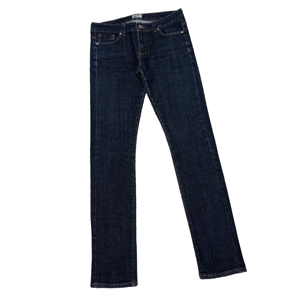 Naked & Famous Jeans The Straight Stretch Selvedge Dark Wash Blue Womens 29x33